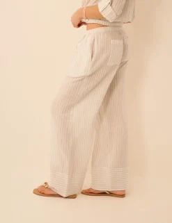 Cotton Rich Sparkly Striped Beach Trousers