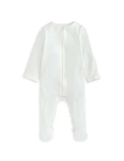 Cotton Rich Spot Zip Sleepsuit (0-9 Mths)