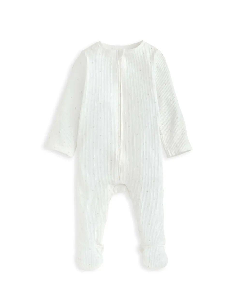 Cotton Rich Spot Zip Sleepsuit (0-9 Mths)