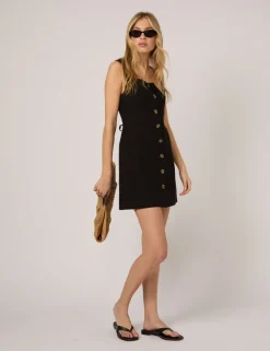 Cotton Rich Square Neck Mini Shift Dress
