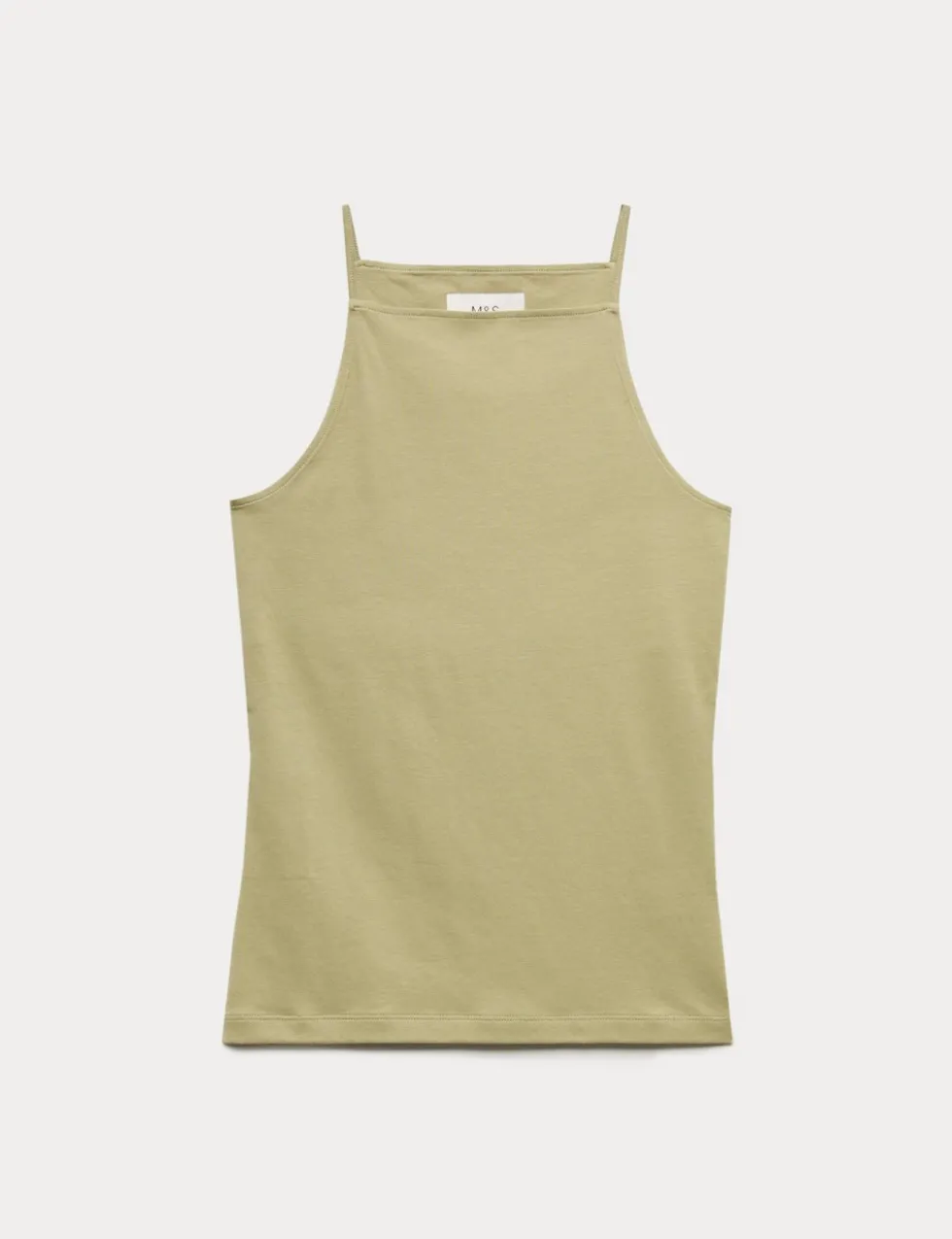 Cotton Rich Square Neck Spaghetti Strap Vest
