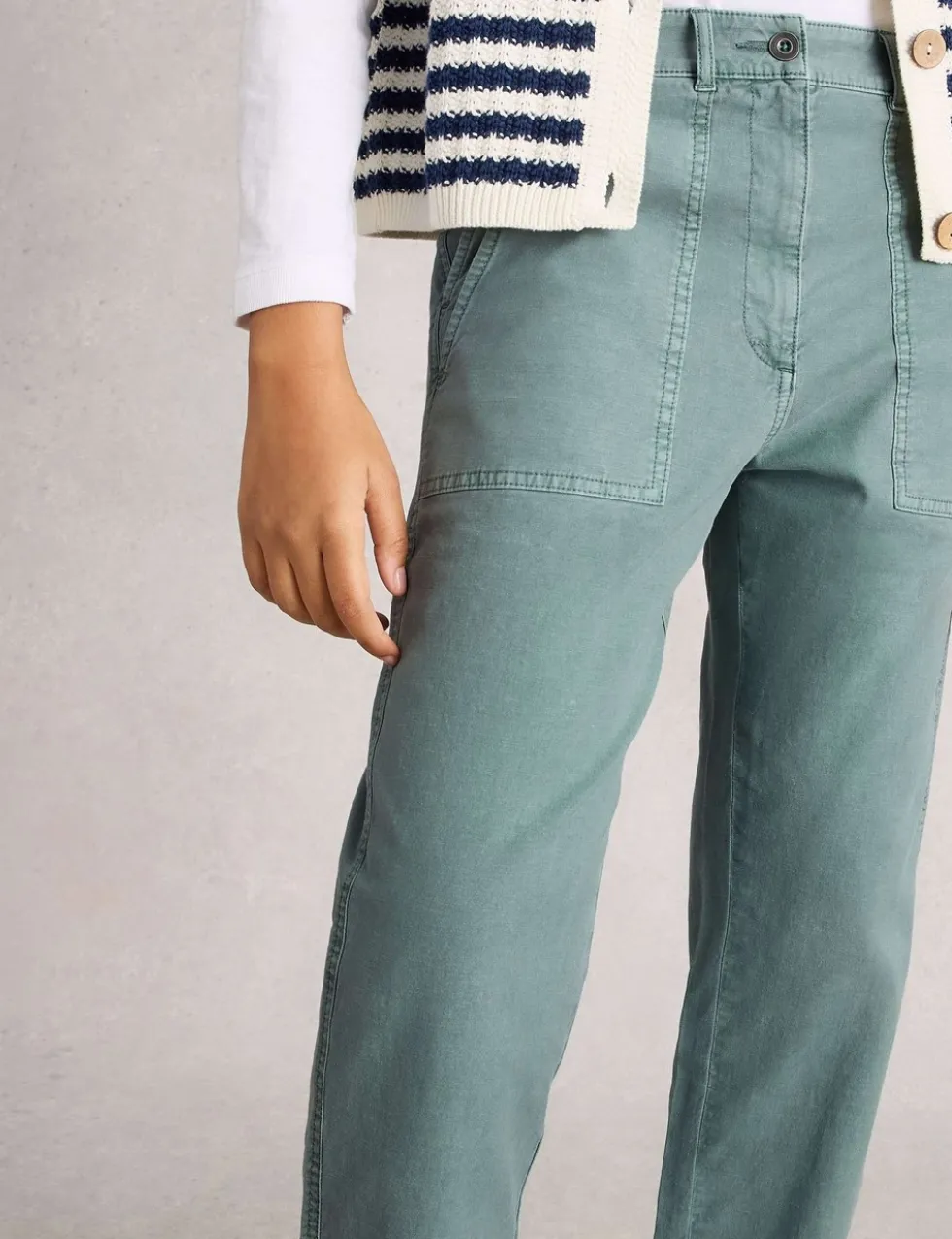 Cotton Rich Straight Leg Chinos with Linen