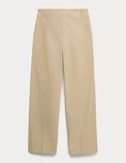 Cotton Rich Straight Leg Trousers