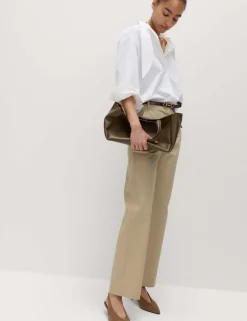 Cotton Rich Straight Leg Trousers