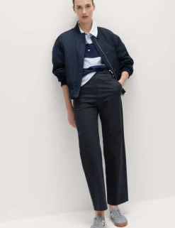 Cotton Rich Straight Leg Trousers