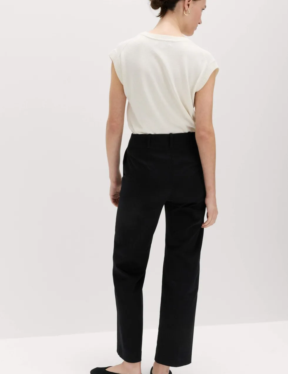 Cotton Rich Straight Leg Trousers
