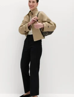 Cotton Rich Straight Leg Trousers