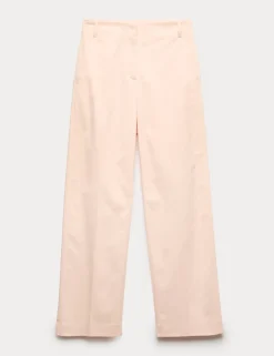 Cotton Rich Straight Leg Trousers