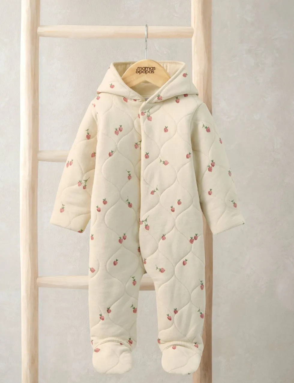 Cotton Rich Strawberry Pramsuit (7lbs-12 Mths)