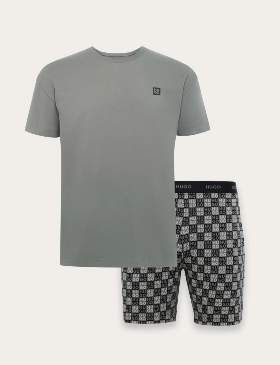 Cotton Rich Stretch Logo Print Pyjama Set