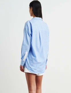 Cotton Rich Striped Collared Shirt