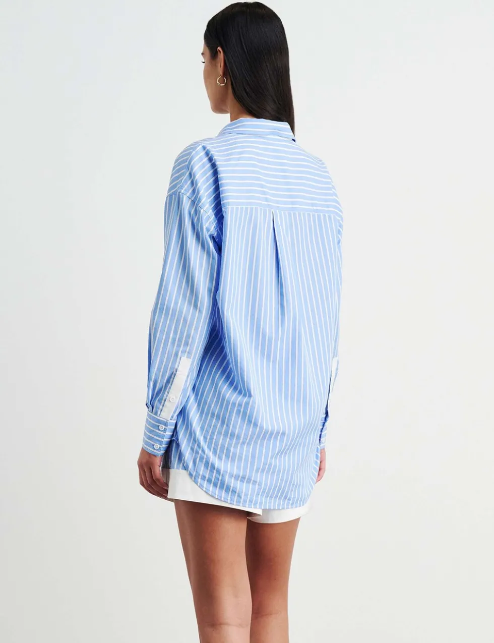Cotton Rich Striped Collared Shirt