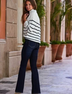 Cotton Rich Striped Collared Jumper