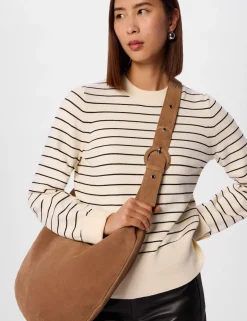 Cotton Rich Striped Crew Neck Jumper