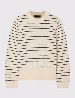 Cotton Rich Striped Crew Neck Jumper