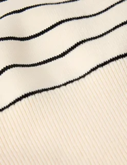 Cotton Rich Striped Crew Neck Jumper