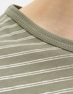 Cotton Rich Striped Crew Neck T-Shirt