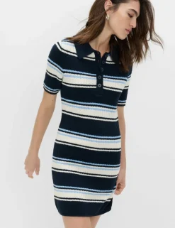 Cotton Rich Striped Knitted Mini Dress
