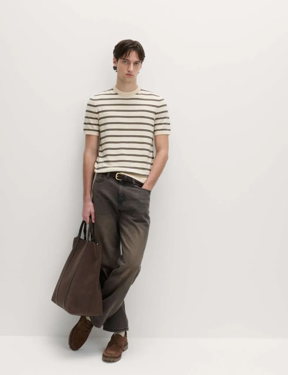 Cotton Rich Striped Knitted T-Shirt