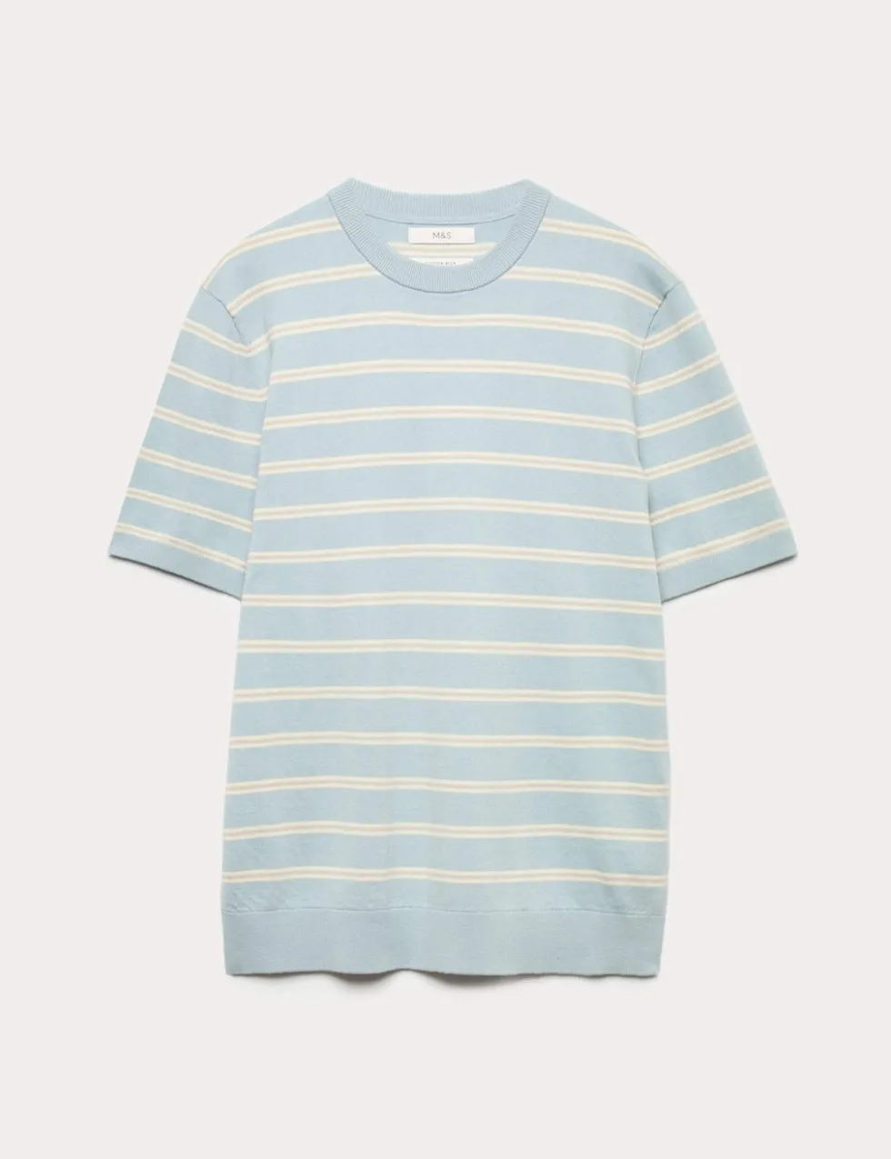 Cotton Rich Striped Knitted T-Shirt