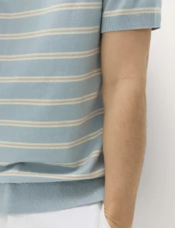 Cotton Rich Striped Knitted T-Shirt