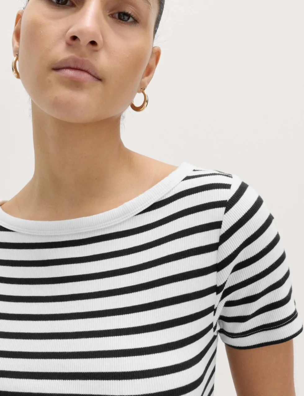 Cotton Rich Striped Midi Column Dress