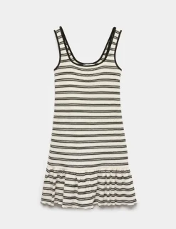 Cotton Rich Striped Mini Relaxed Smock Dress