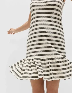 Cotton Rich Striped Mini Relaxed Smock Dress