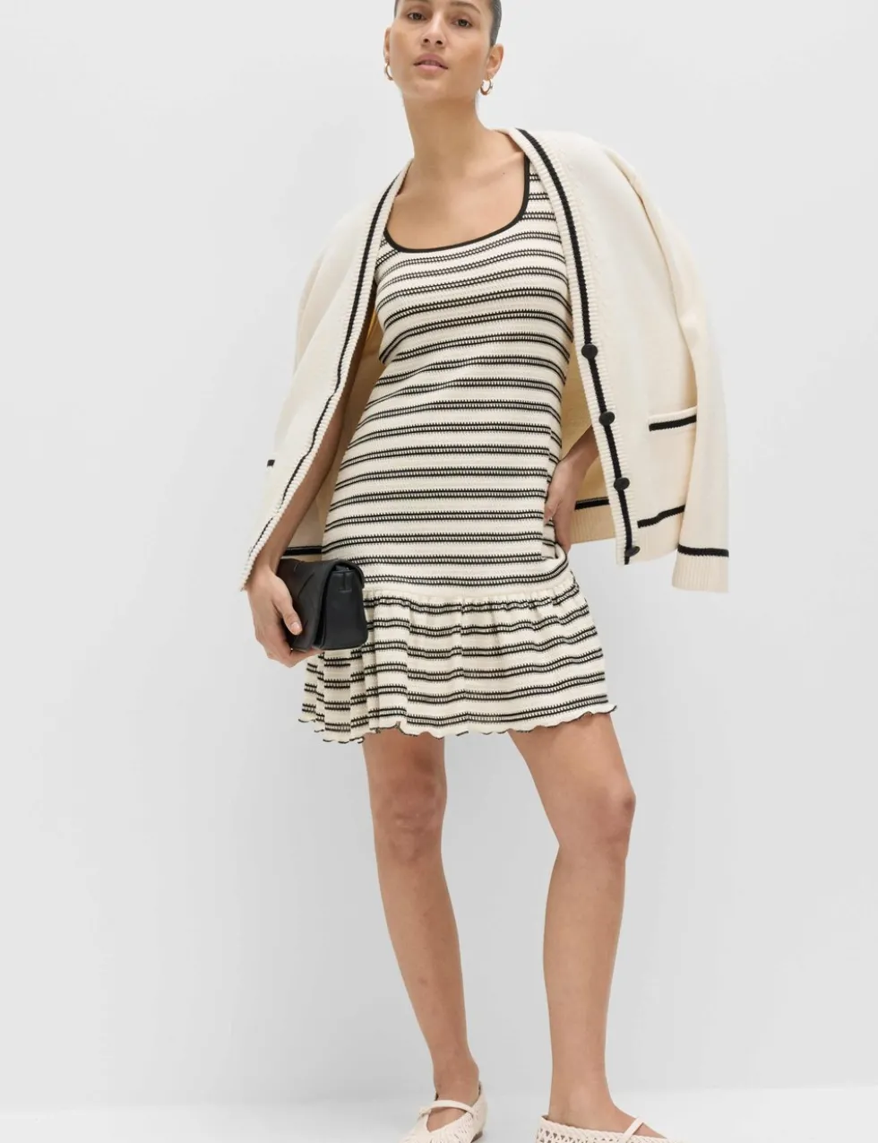 Cotton Rich Striped Mini Relaxed Smock Dress