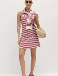 Cotton Rich Striped Mini Column Dress