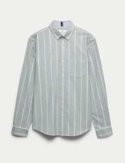 Cotton Rich Striped Oxford Shirt