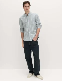 Cotton Rich Striped Oxford Shirt