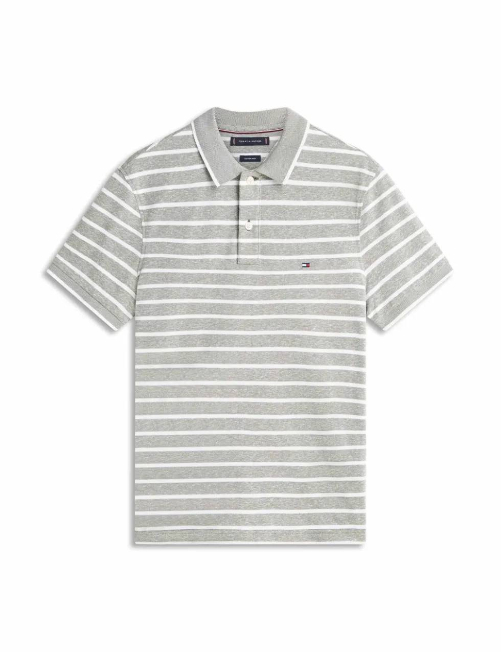 Cotton Rich Striped Polo Shirt with Linen