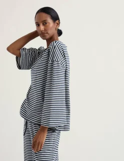 Cotton Rich Striped Pyjama Set