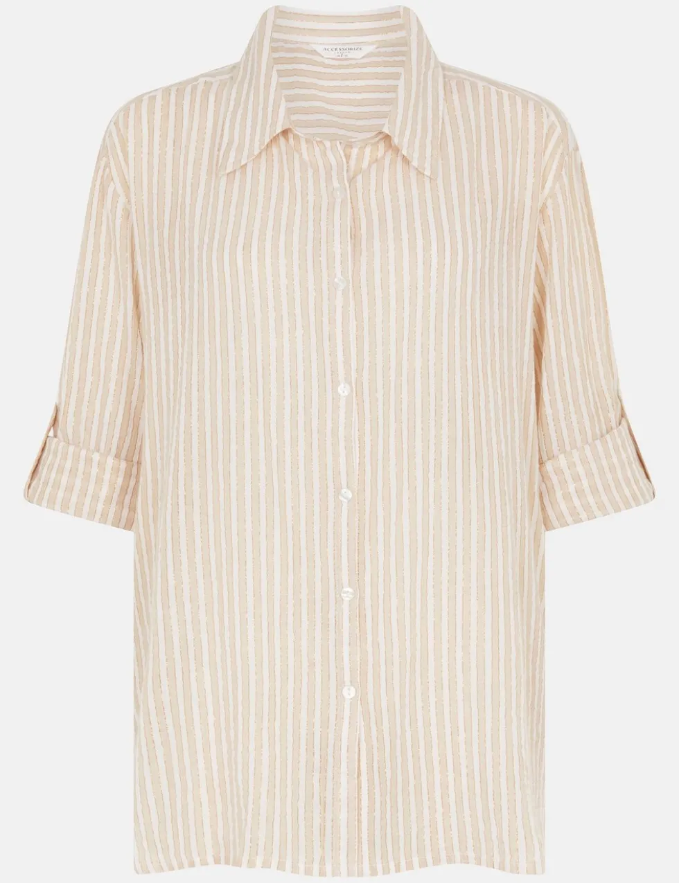 Cotton Rich Striped Relaxed Beach Shirt