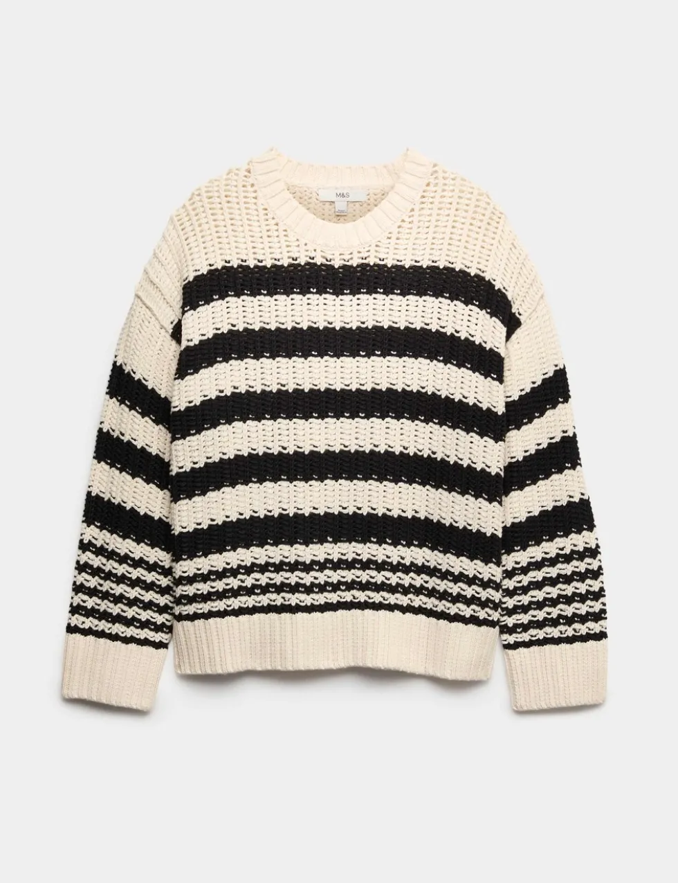 Cotton Rich Striped Relaxed Jumper