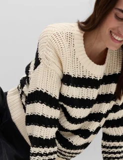 Cotton Rich Striped Relaxed Jumper