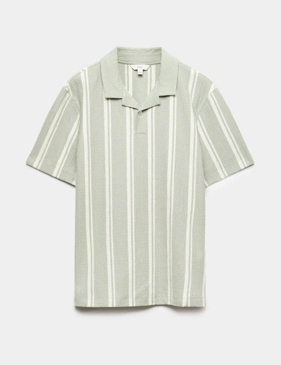 Cotton Rich Striped Seersucker Polo Shirt
