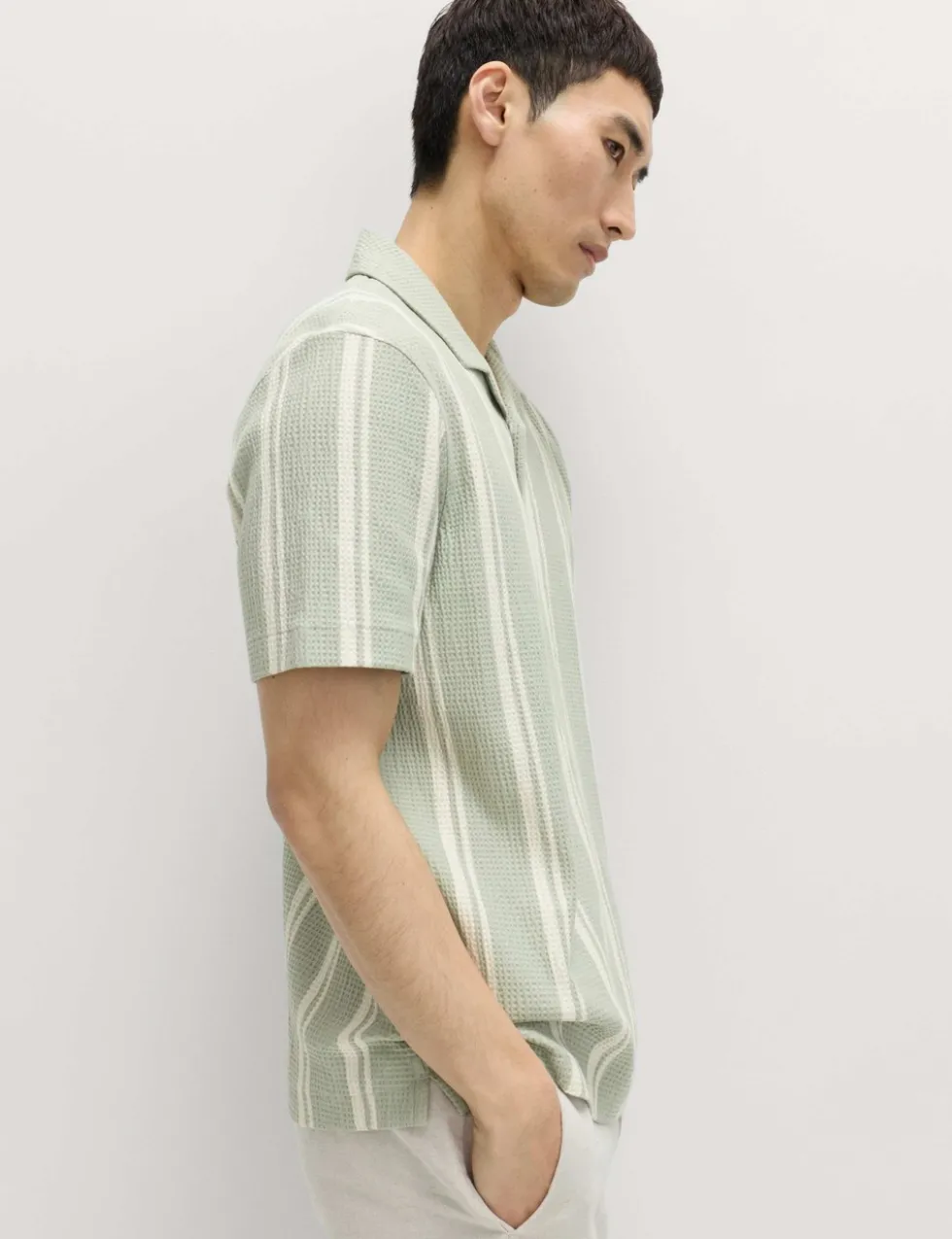 Cotton Rich Striped Seersucker Polo Shirt
