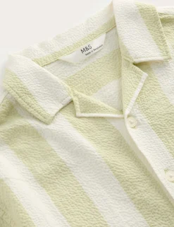 Cotton Rich Striped Seerscucker Shirt (2-8 Yrs)