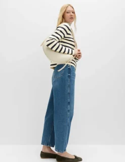 Cotton Rich Striped Slim Fit Knitted Jacket