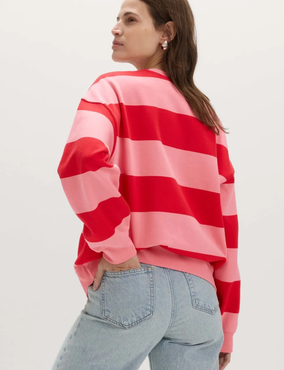 Cotton Rich Striped Sweatshirt