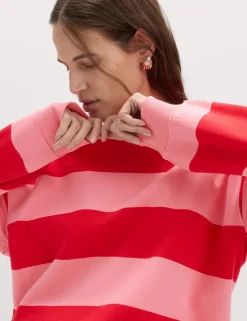 Cotton Rich Striped Sweatshirt