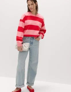 Cotton Rich Striped Sweatshirt