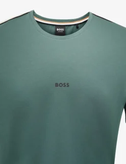 Cotton Rich Striped Trim Logo T-Shirt