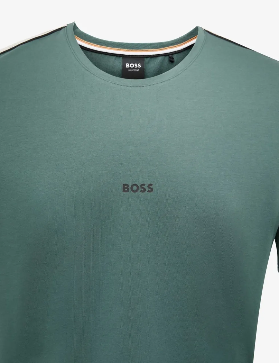 Cotton Rich Striped Trim Logo T-Shirt