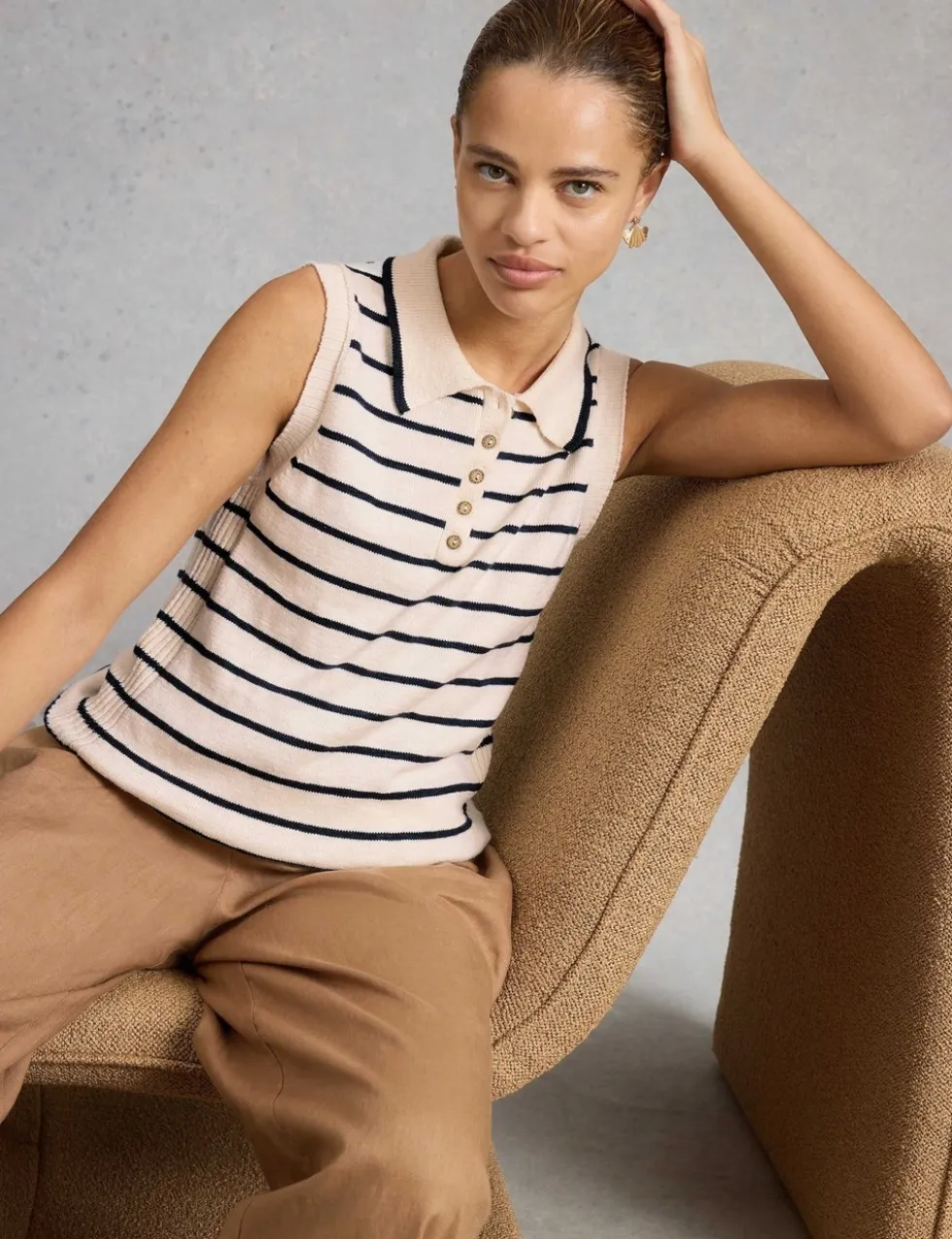 Cotton Rich Striped Vest
