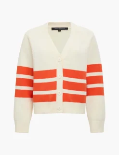 Cotton Rich Striped V-Neck Cardigan