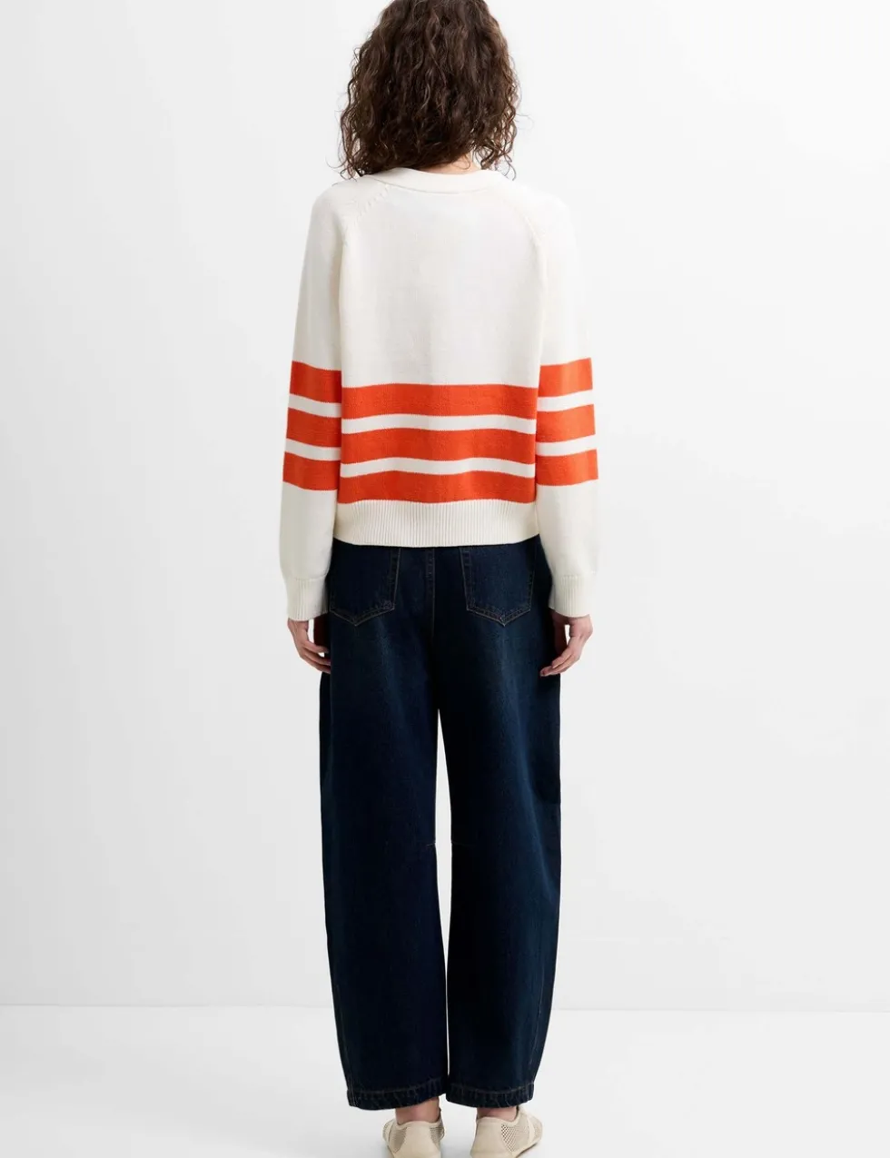 Cotton Rich Striped V-Neck Cardigan