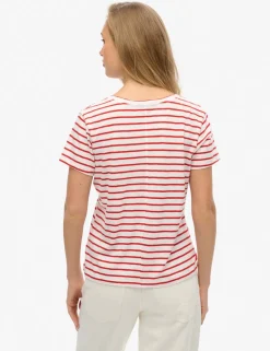 Cotton Rich Striped V-Neck T-Shirt